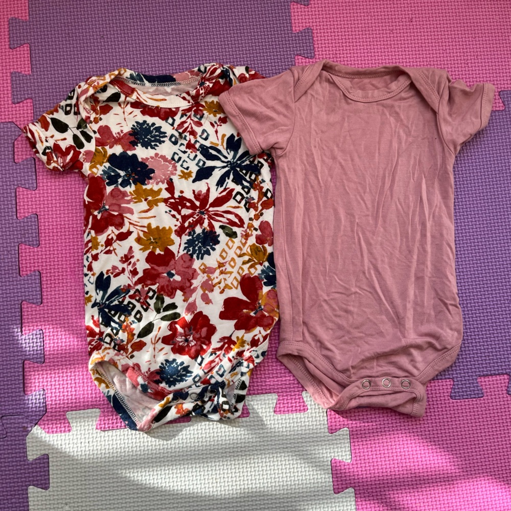 0-3 Month Bamboo Baby Girl Onesies
